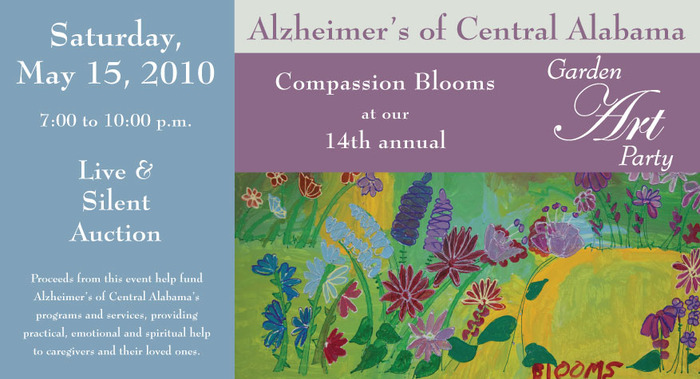 Alzheimer’s of Central Alabama Garden Art Party 2010 Invitation