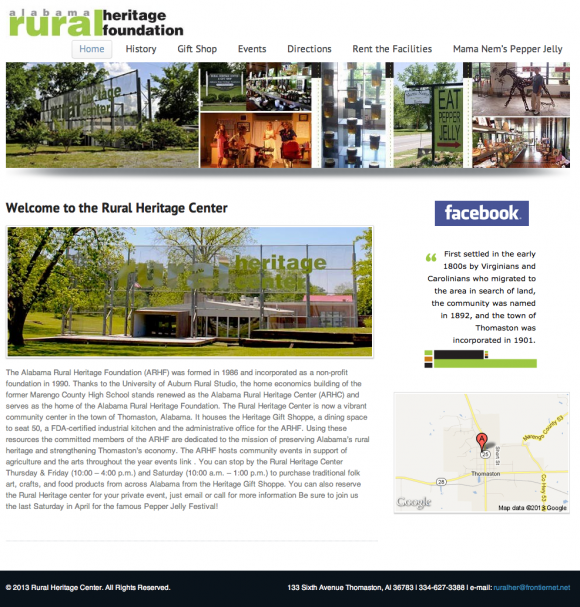 A New Website for the Rural Heritage Center in Thomaston, Alabama