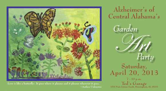 Invitation to the Alzheimer’s of Central Alabama Garden Art Party