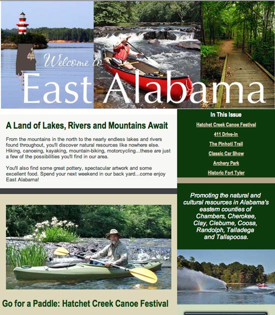 Newsletter for East Alabama Tourism Project