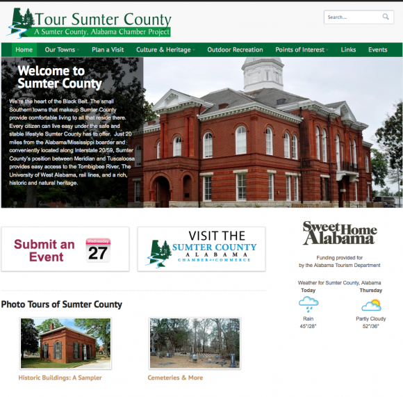 Tourism Website for Sumter County
